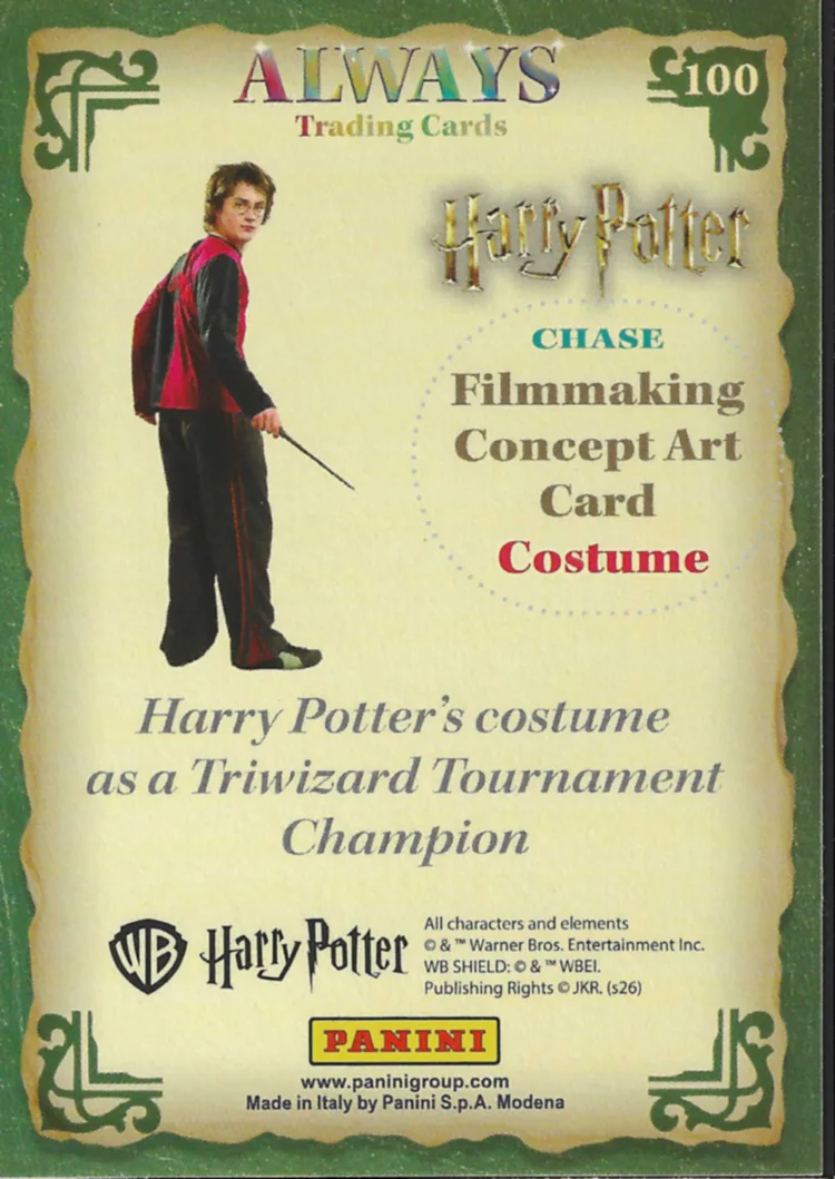 Harry Potter’s costume as a Triwizard Tournament Champion, back