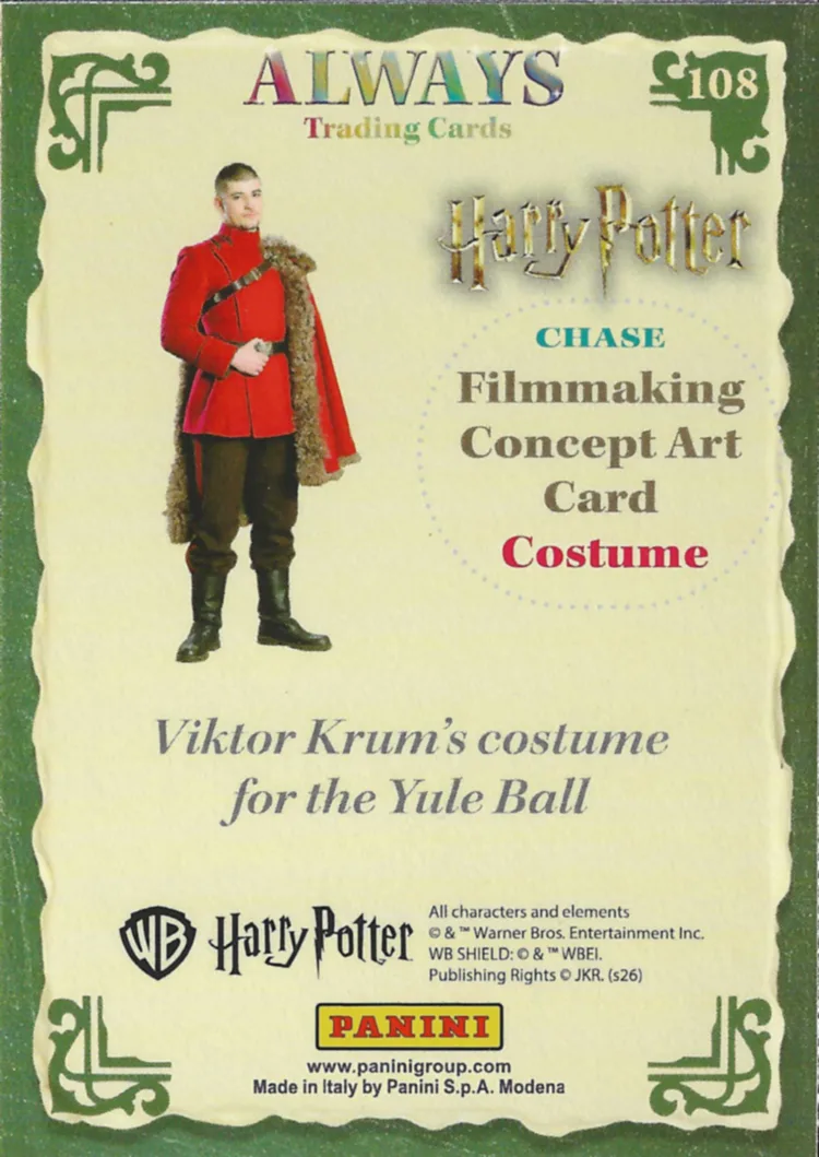 Viktor Krum’s costume for the Yule Ball, back