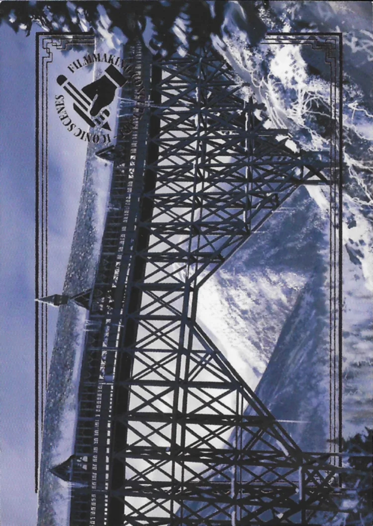 Hogwarts’ covered bridge in winter from below, front