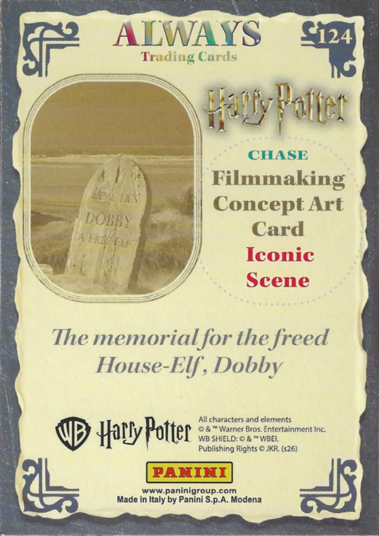 The memorial for the freed House-Elf, Dobby, back