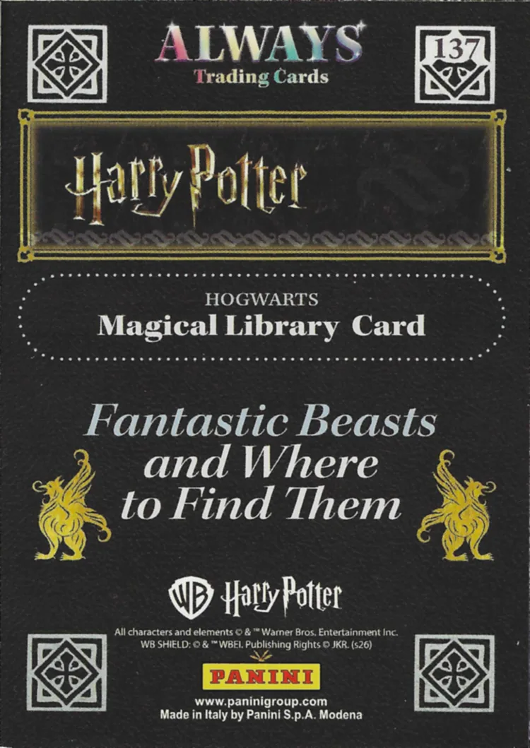 Fantastic Beasts and Where to Find Them, back