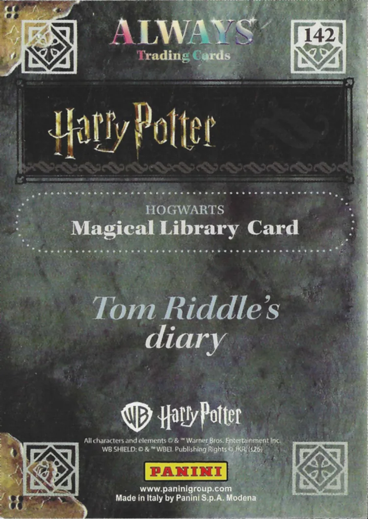 Tom Riddle’s diary, back