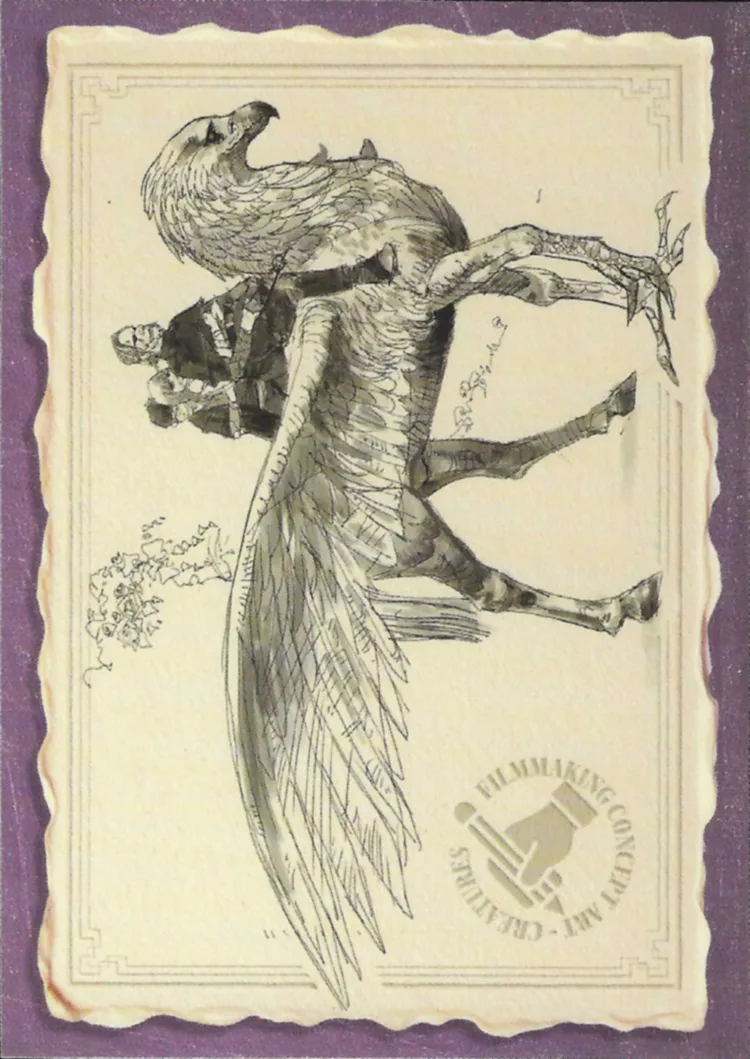 Riding Buckbeak the Hippogriff, front