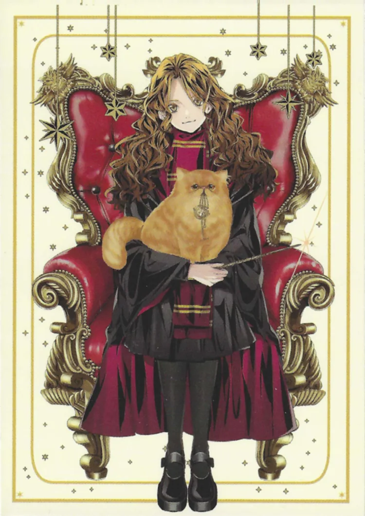 Hermione and Crookshanks, front