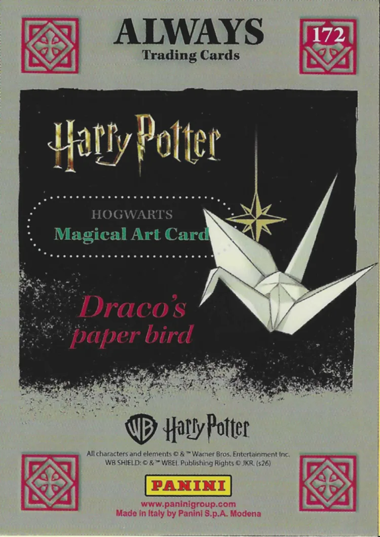 Draco’s paper bird, back