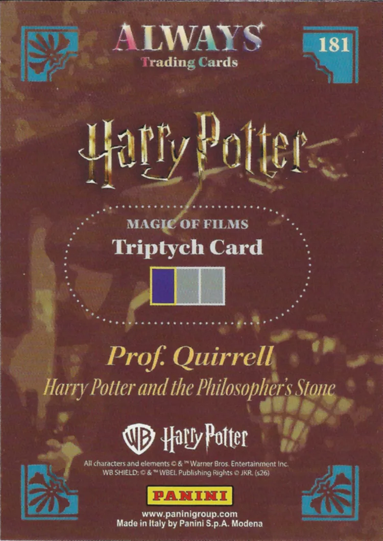 Harry Potter and the Philosopher’s Stone - Prof. Quirrell - 1, back