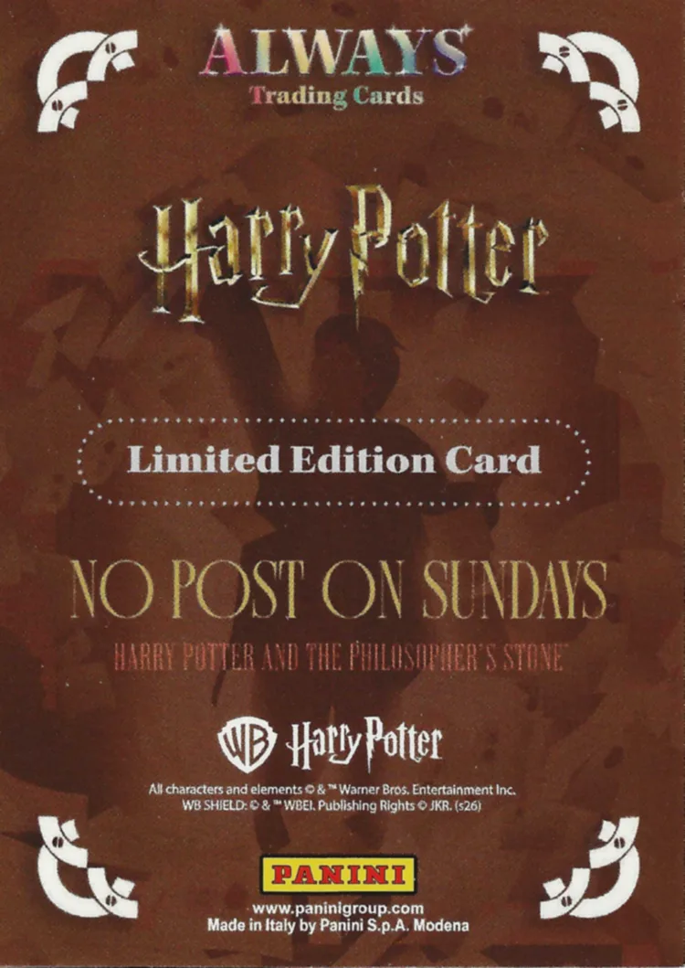 “No post on Sundays”, back