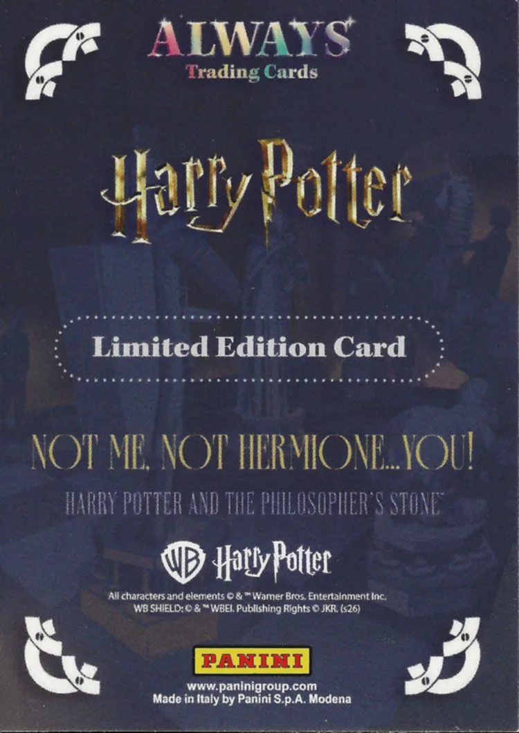 “Not me. Not Hermione. You!”, back